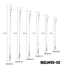 MAZUZEE - Stainless Steel Leader Wire (12 Packets Per Box)