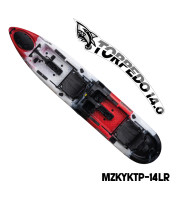 MAZUZEE - Torpedo 14.0 Pedal Fishing Kayak - Lava Red (14 Feet)