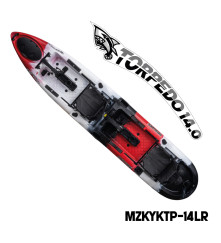 MAZUZEE - Torpedo 14.0 Pedal Fishing Kayak - Lava Red (14 Feet)