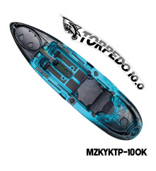 MAZUZEE - Torpedo 10.0 Pedal Fishing Kayak - Ocean Black (10 Feet)