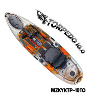 MAZUZEE - Torpedo 10.0 Pedal Fishing Kayak - Tiger Orange (10 Feet)