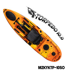 MAZUZEE - Torpedo 10.0 Pedal Fishing Kayak - Sunset Orange (10 Feet)