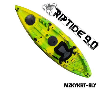 MAZUZEE - Riptide 9.0 Fishing Kayak - Lime Yellow (9 Feet)