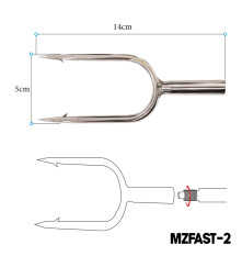 MAZUZEE - Double Stainless Steel Spearhead - Round Shape