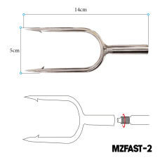 MAZUZEE - Double Stainless Steel Spearhead - Round Shape