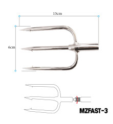 MAZUZEE - Triple Stainless Steel Spearhead - Round Shape