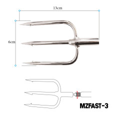 MAZUZEE - Triple Stainless Steel Spearhead - Round Shape