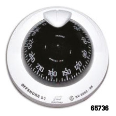 PLASTIMO - Offshore Compass 95, Flush Mount Type, Black Flat Card - White Color